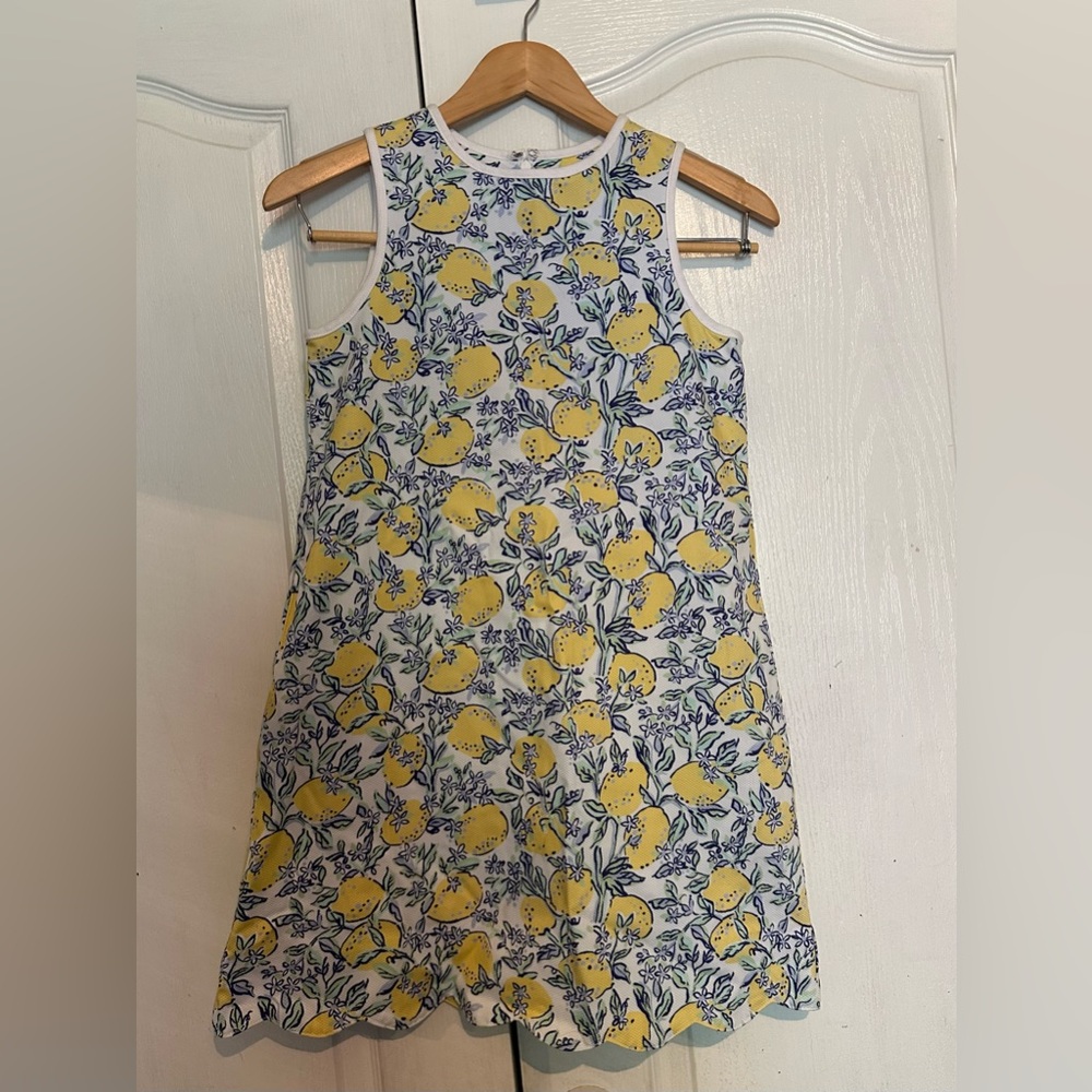 Lemon Print Kids Dress with Pockets